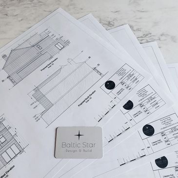 Planning drawings by baltic star design & build in Tunbridge Wells for a rear extension