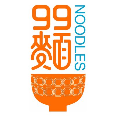 Logo featuring a stylized orange noodle bowl and Asian characters with 'NOODLES' in blue.