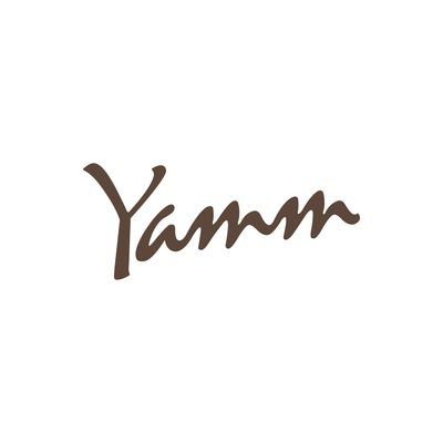 Handwritten-style text reading 'Yamm' in brown on a white background.