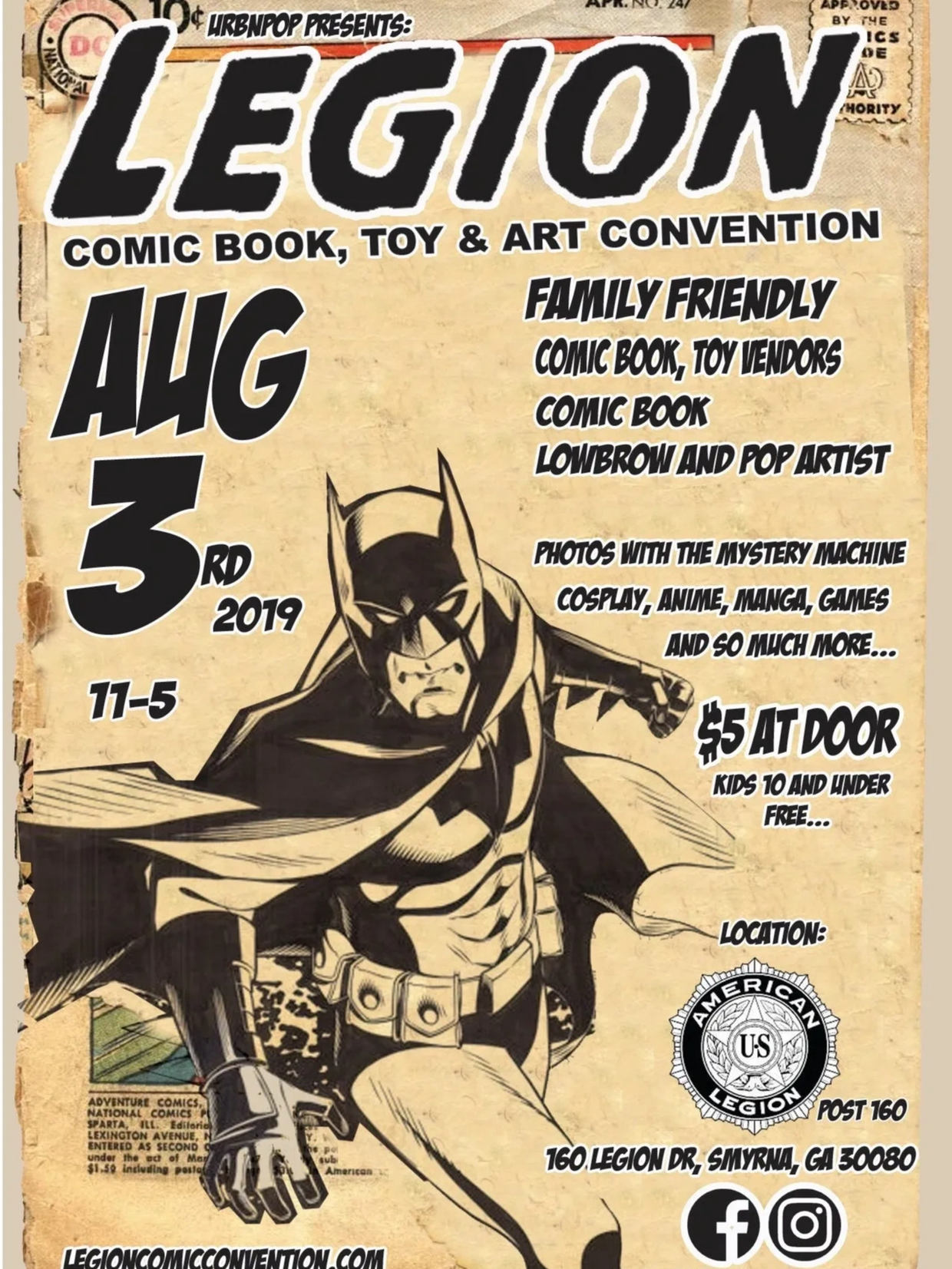 First annual Legion Comic Book, Toy and Art Convention in Smyrna, Georgia 2019