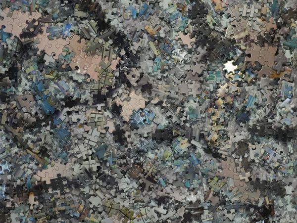 Original puzzle-constructed artwork, contemporary fine art built through fragmentation and unity 