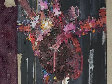 Original puzzle-constructed artwork, contemporary fine art built through fragmentation and unity 