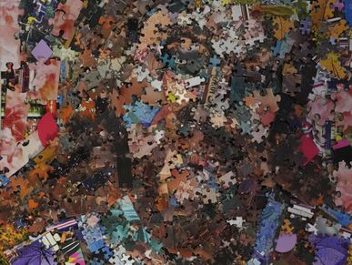 Original puzzle-constructed artwork, contemporary fine art built through fragmentation and unity 
