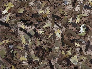 Original puzzle-constructed artwork, contemporary fine art built through fragmentation and unity 