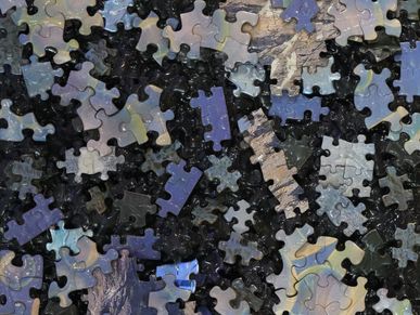 Original puzzle-constructed artwork, contemporary fine art built through fragmentation and unity 