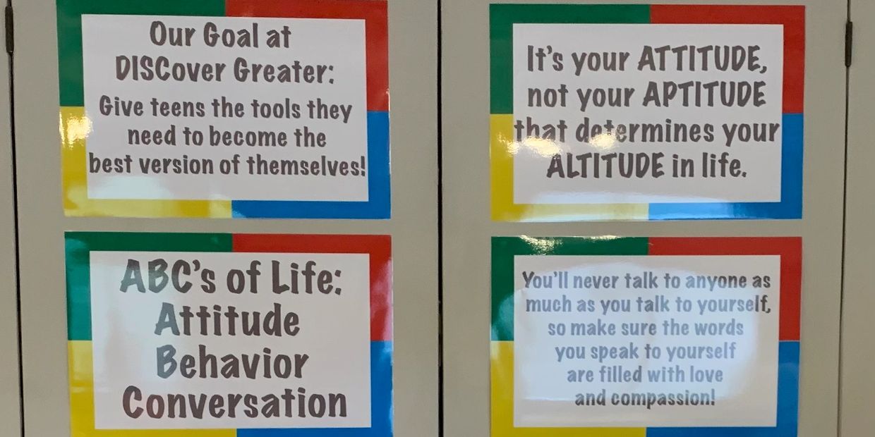 Inspirational posters about attitude and self-talk for teens.
