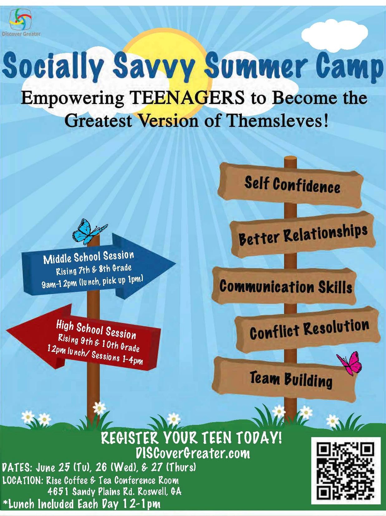 Socially Savvy Summer Camp empowers teenagers with skills like self-confidence and communication.