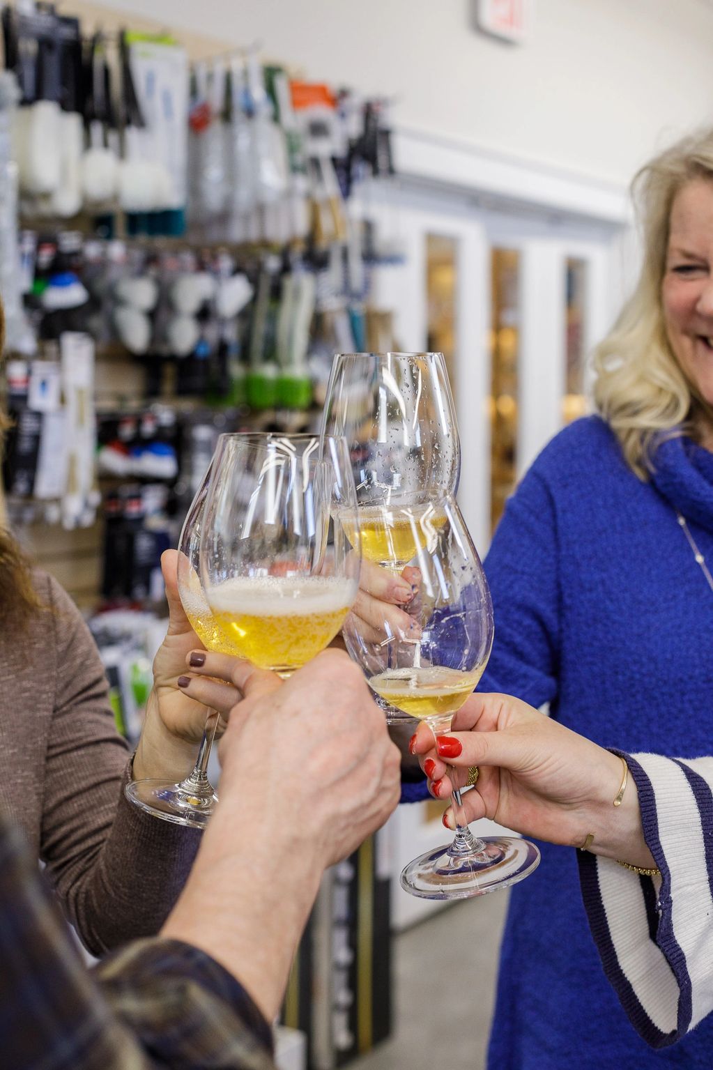 Cheers with wine glasses