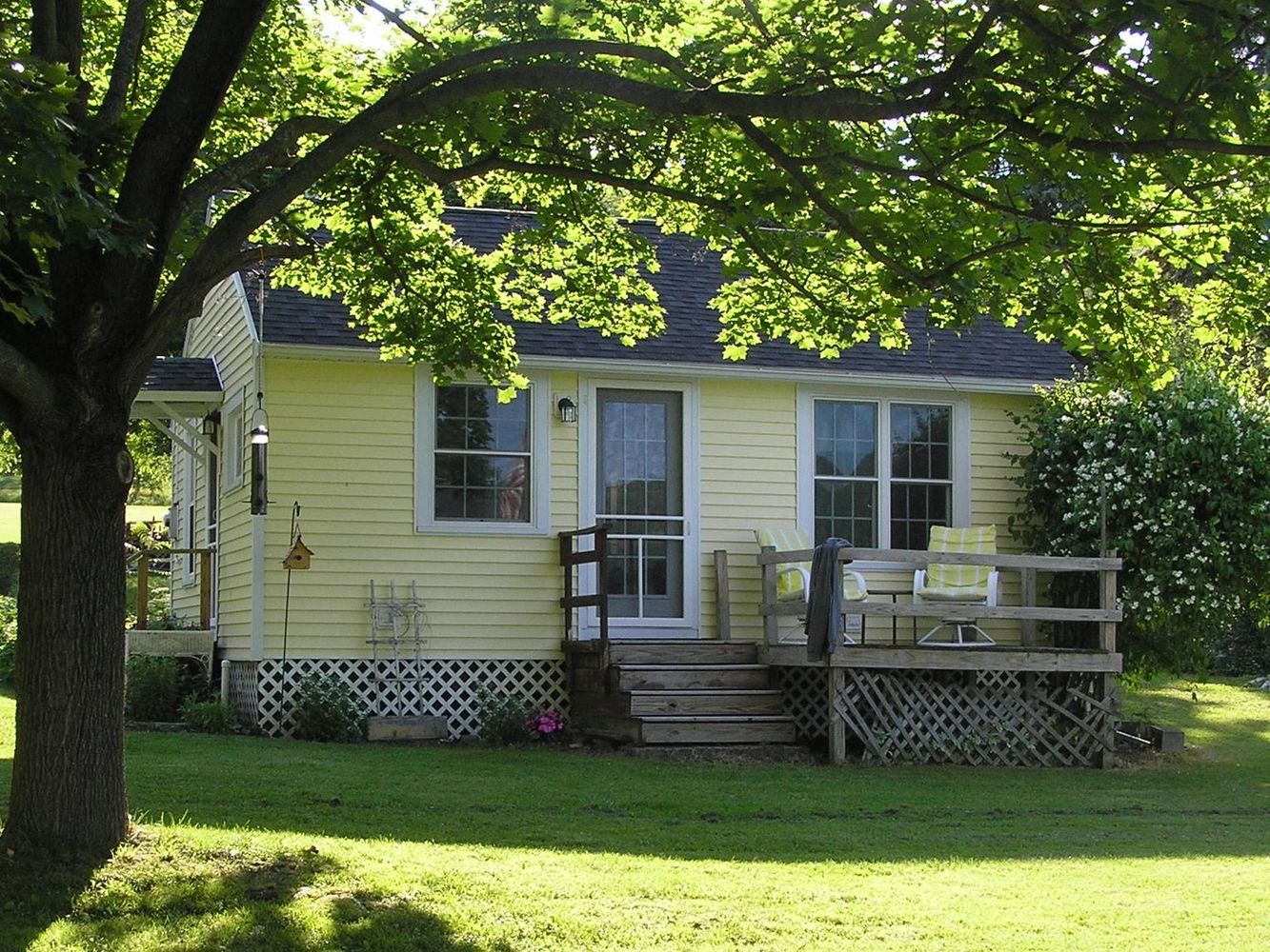 The front of the Bungalow Cottage looking at it from the water's edge