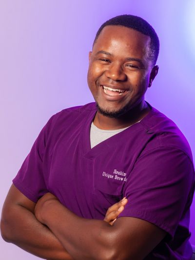 Ibrahim Mpiana is the Scalp Micro-pigmentation artist at Unique Brow Design and Studio Manager