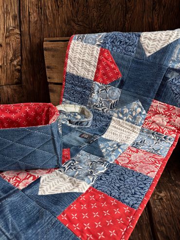 Made from old jeans and designer fabrics