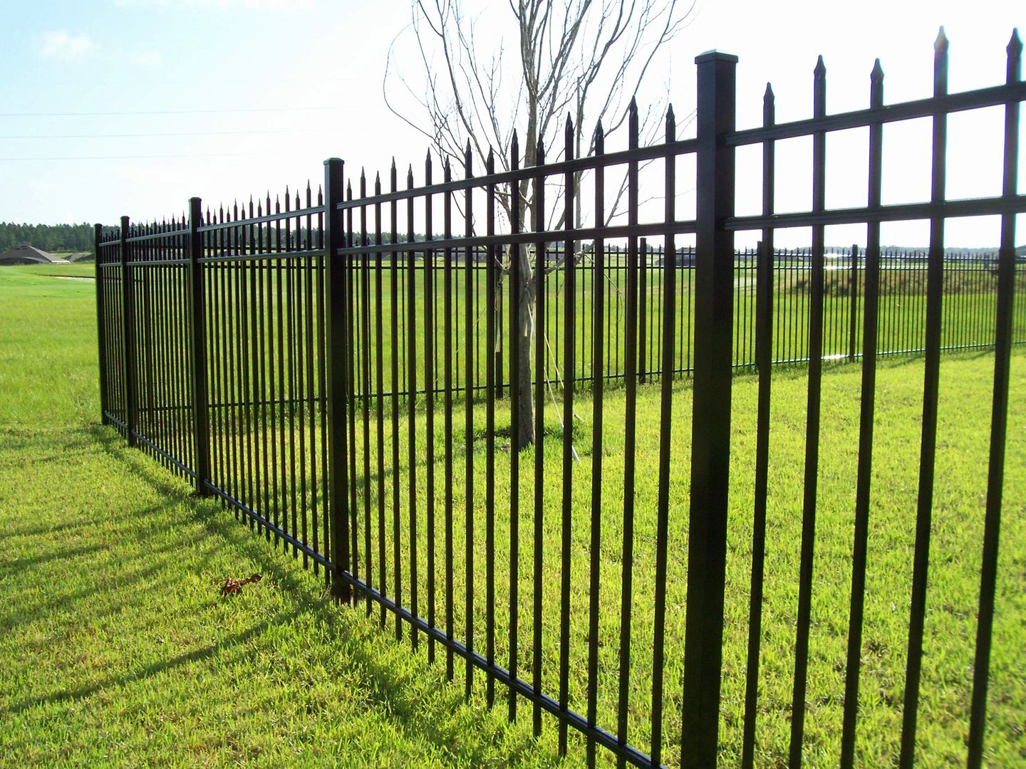 black aluminum fence