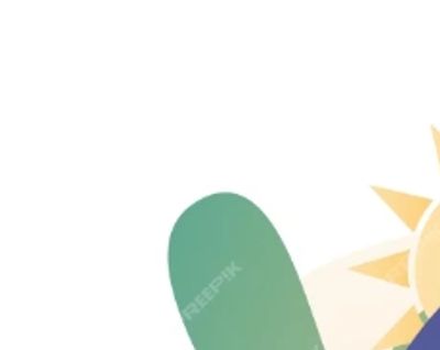 Abstract illustration featuring geometric shapes and a sun motif.