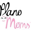 Logo with text 'Plano Moms' in black and pink.