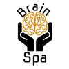 Logo of Brain Spa with hands holding a brain.