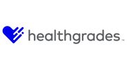 Healthgrades logo with blue heart and text.