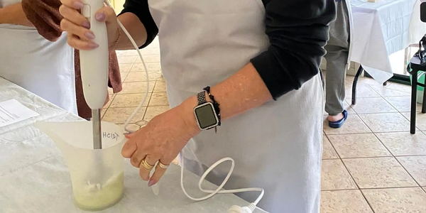 Trish making Body Butter