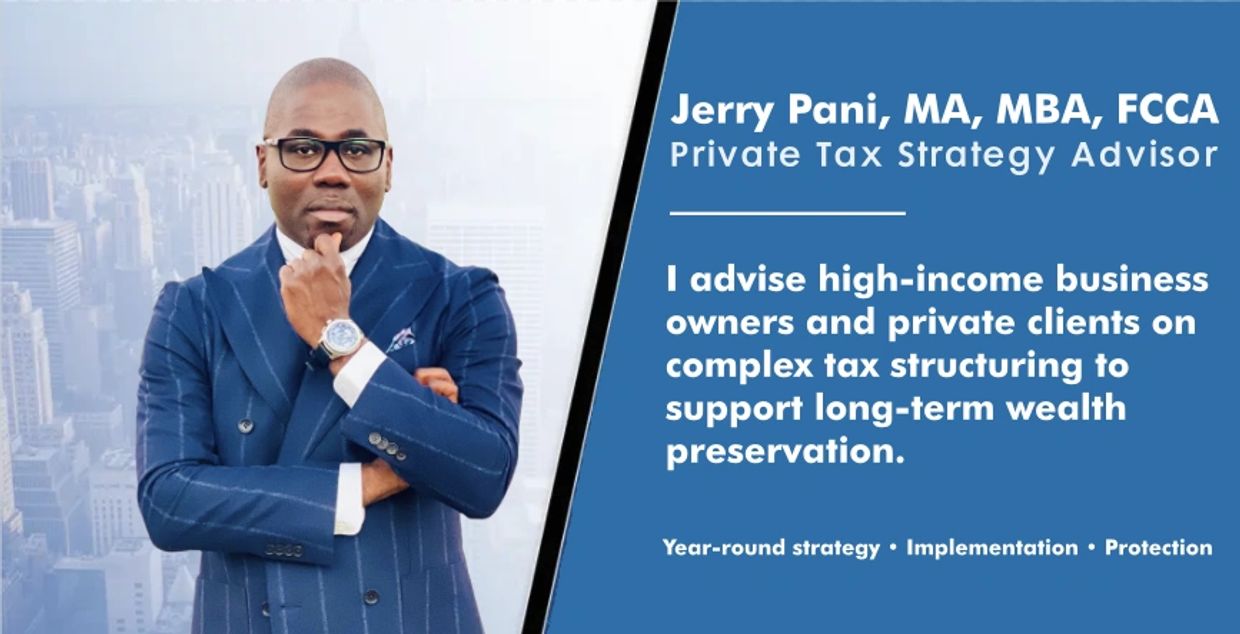 Expert tax strategist with city background, focused on planning and wealth protection.