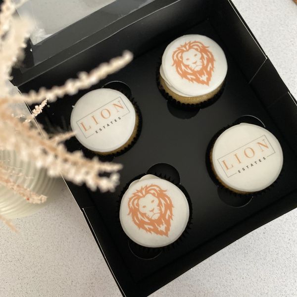 Lion Estates Corporate Gifting Cupcakes in a matt black box 