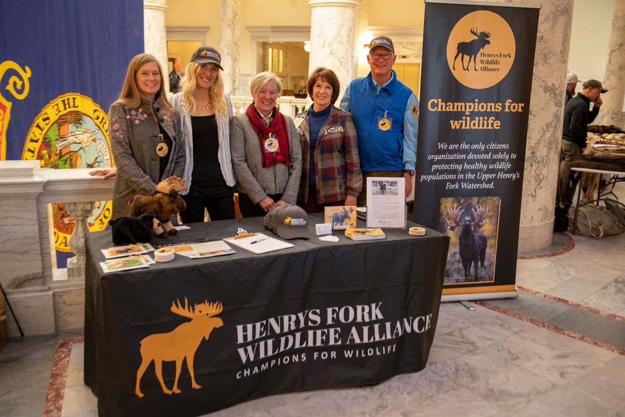 Coni, Sarah, Dede, Ann and Mark at the HFWA table in the Capitol.  Photo by Charlie Lansche