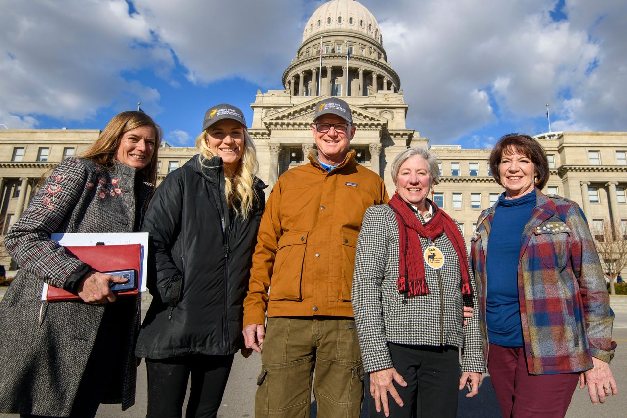 In front of the Capitol, Boise, ID. Photo by Charlie Lansche