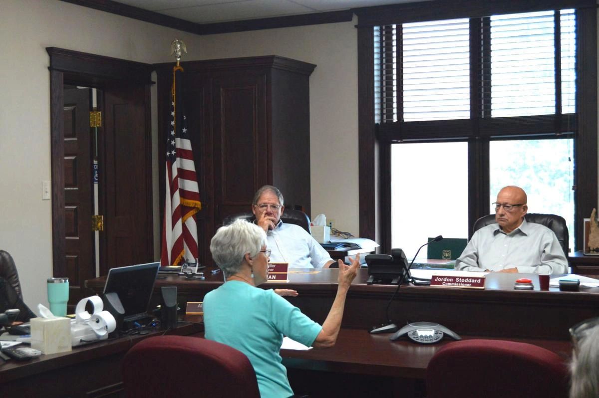 Jean Bjerke from the Henrys Fork Wildlife Alliance speaks with Fremont County Commissioners Monday.