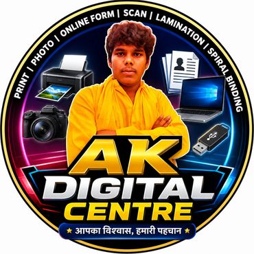 Logo for AK Digital Centre offering print and digital services.