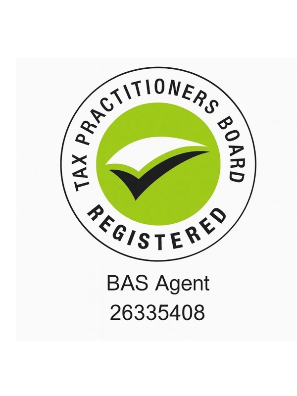 Registered Tax Practitioners Board BAS Agent badge with ID 26335408.