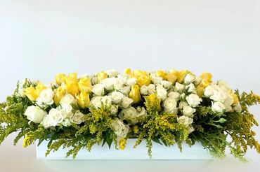 yellow flower tray