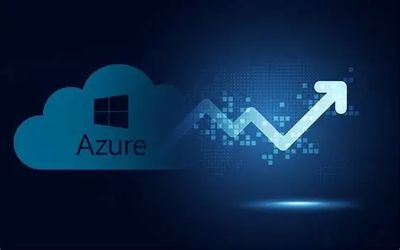 Azure cloud with growth arrow.