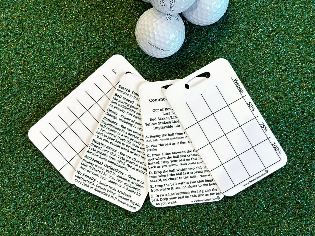 Golf Guru Bag Tag Combo Pack Wedge Gapping / Distance & Rules