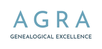 Logo with the word AGRA and tagline 'Genealogical Excellence'.
