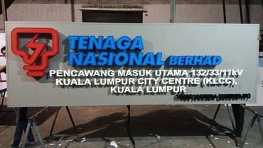 Signboard of Tenaga Nasional Berhad at Kuala Lumpur City Centre.