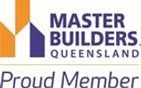 Logo of Master Builders Queensland showing proud membership.