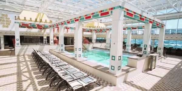 The solarium adults pool on Royal Caribbean's Vision of the Seas