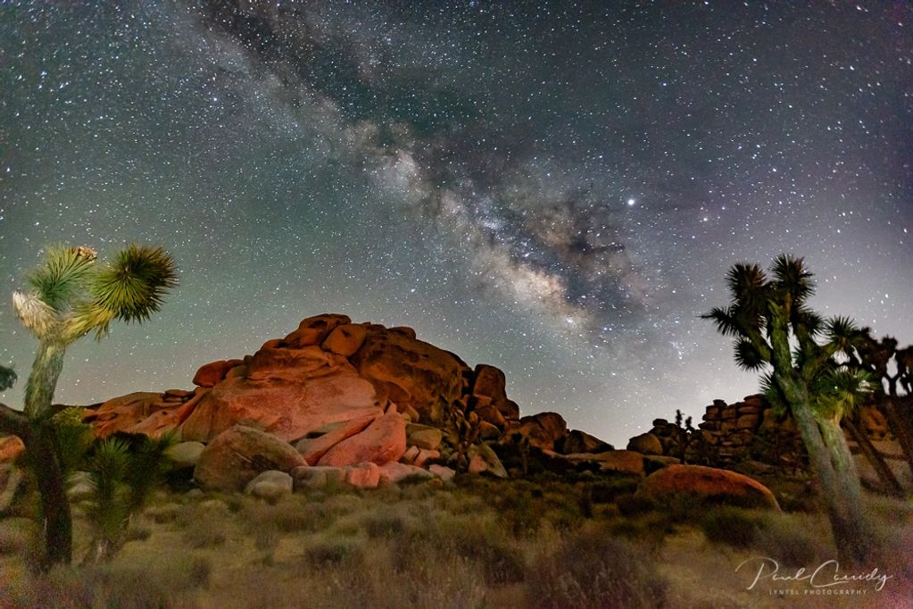 Red Rock, headlights, car, Cap Rock,  Joshua Tree National Park, Twentynine Palms, California