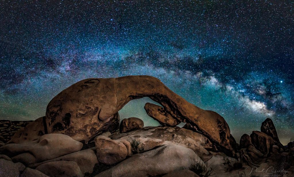 Arch Rock, Joshua Tree National Park, White Tank Campground,  Jupiter, Saturn, Milky Way, fine art