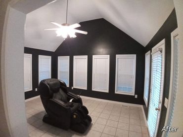 After picture of interior game room painting