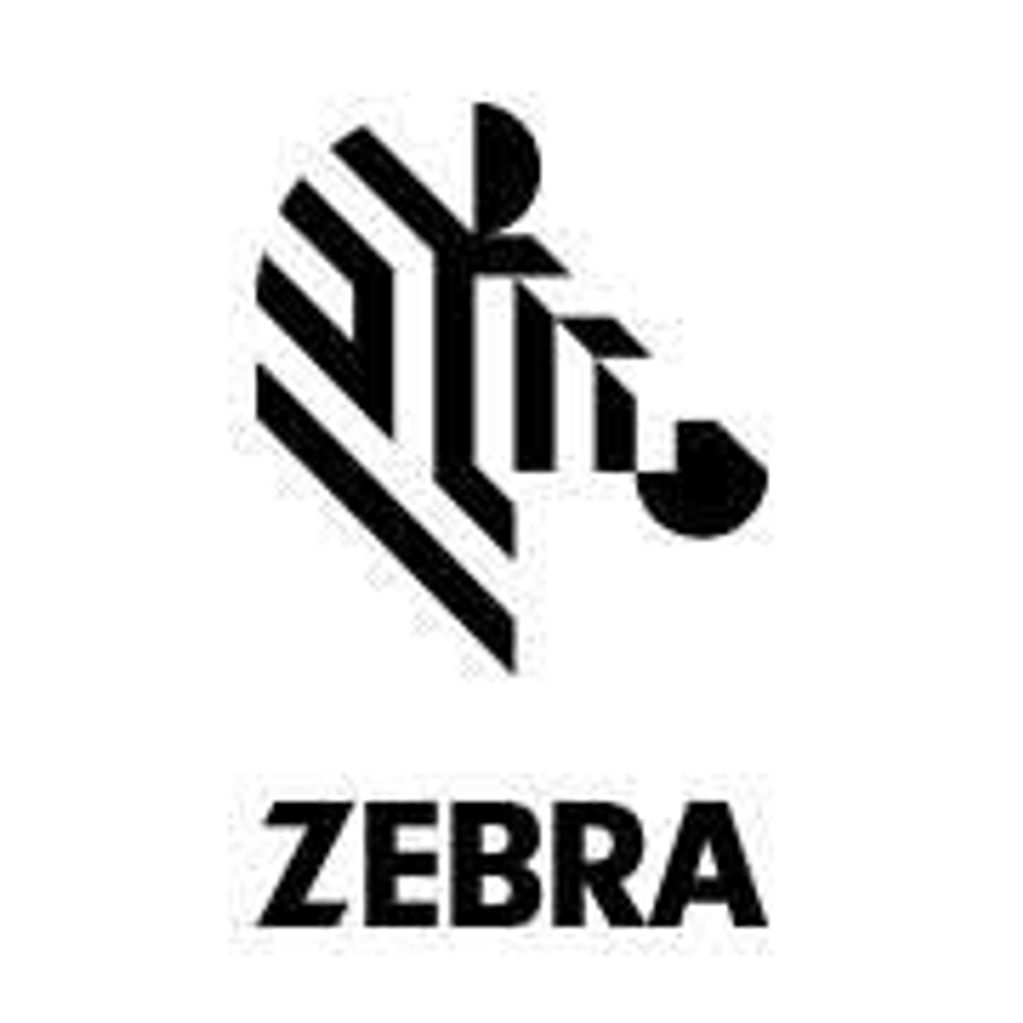 Stylized black and white zebra head logo with 'ZEBRA' text.