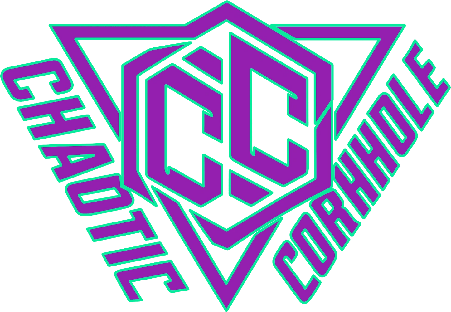 Geometric purple logo with "Chaotic Coraholt" text on a teal background.