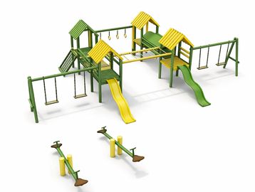 Parque infantil completo, con columpio, pasamanos, deslizaderos, toboganes ideal para los niños 