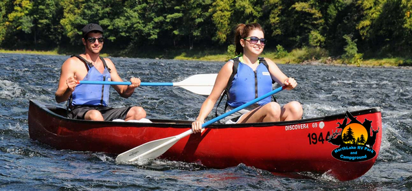 People enjoying a day of canoeing