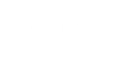 White logo with stylized text and a triangle design on black background.