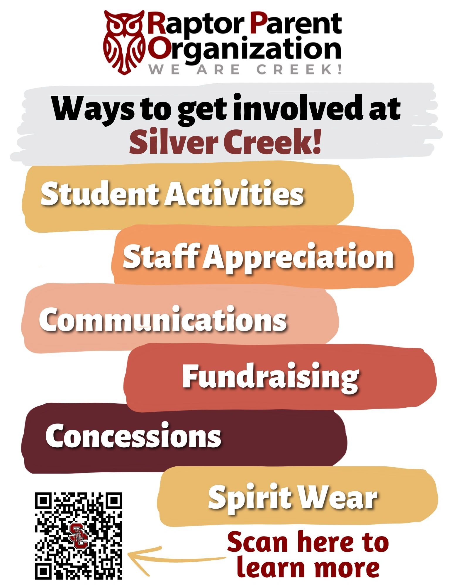Raptor Parent Organization offers ways to get involved at Silver Creek.