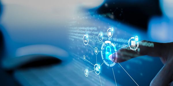 A finger touch with screen security symbol