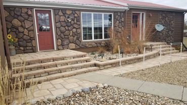patio, washed river rock, pavers, edging