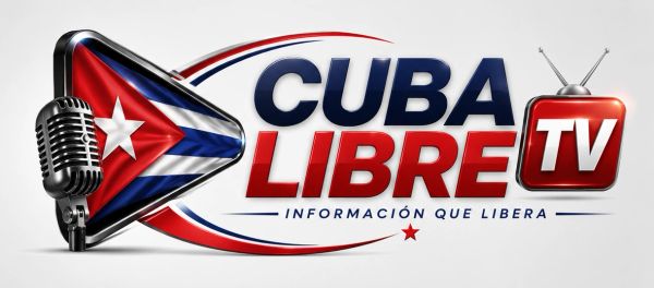 Logo of Cuba Libre TV with microphone and retro TV.