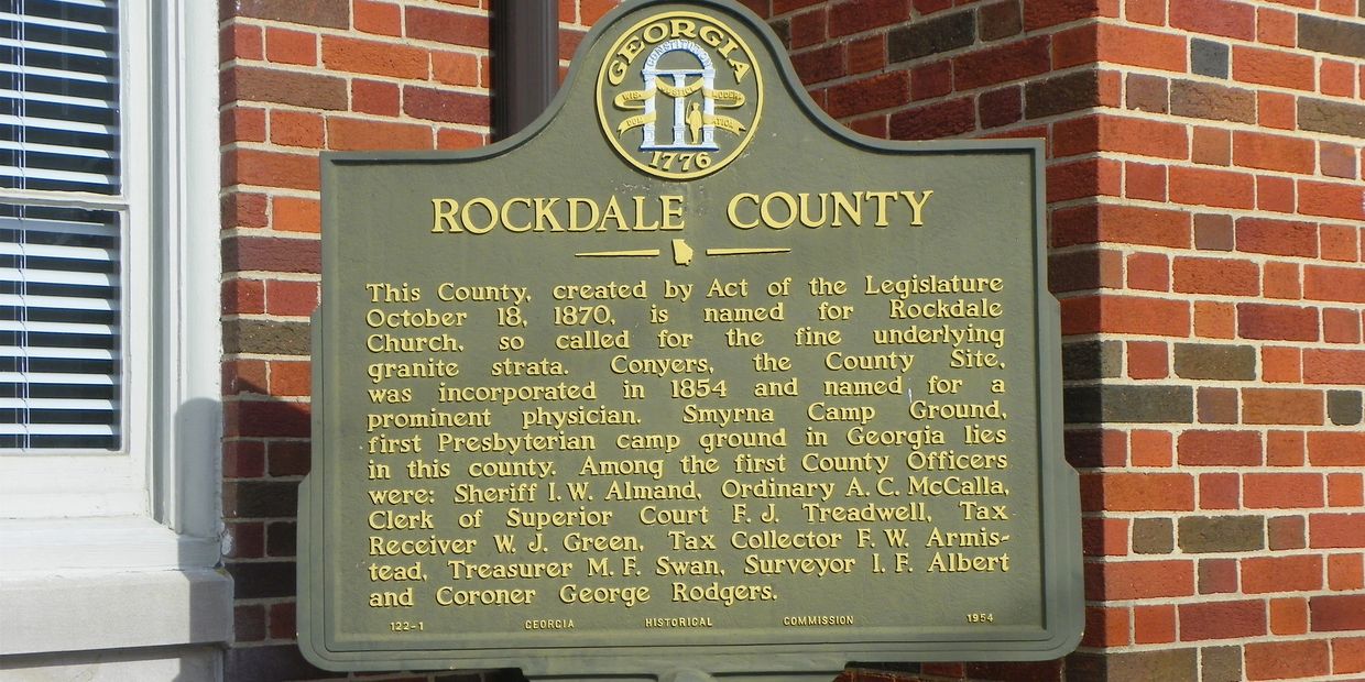 Rockdale County historical land marker