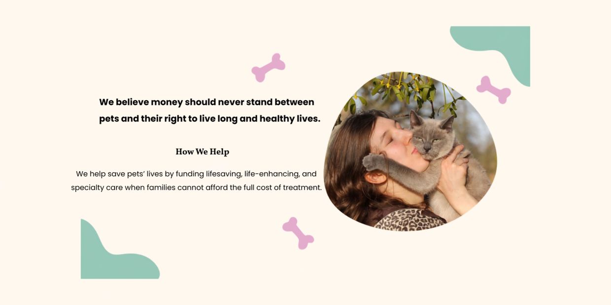 Woman hugs her cat, emphasizing pet care and health support.