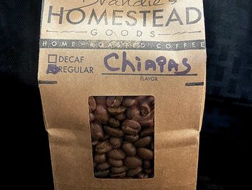 Bag of Chiapas coffee beans from Brandie's Homestead Goods.